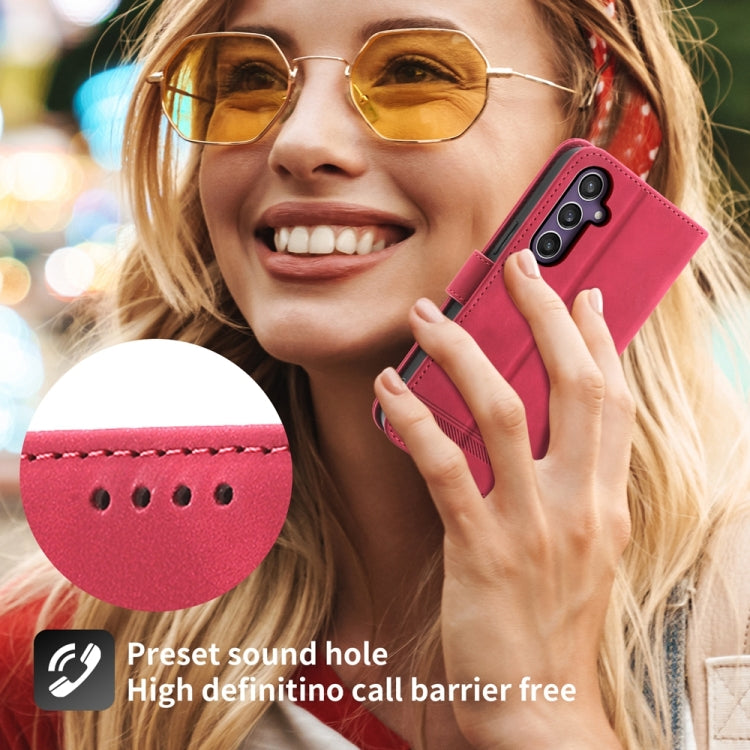 For Samsung Galaxy S24 5G Dierfeng Dream Line TPU + PU Leather Phone Case(Red)