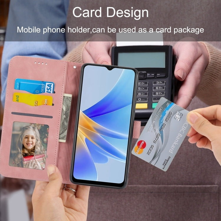 For Samsung Galaxy S24 5G Dierfeng Dream Line TPU + PU Leather Phone Case(Pink)