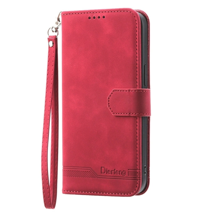 For Honor 100 Dierfeng Dream Line TPU + PU Leather Phone Case(Red)