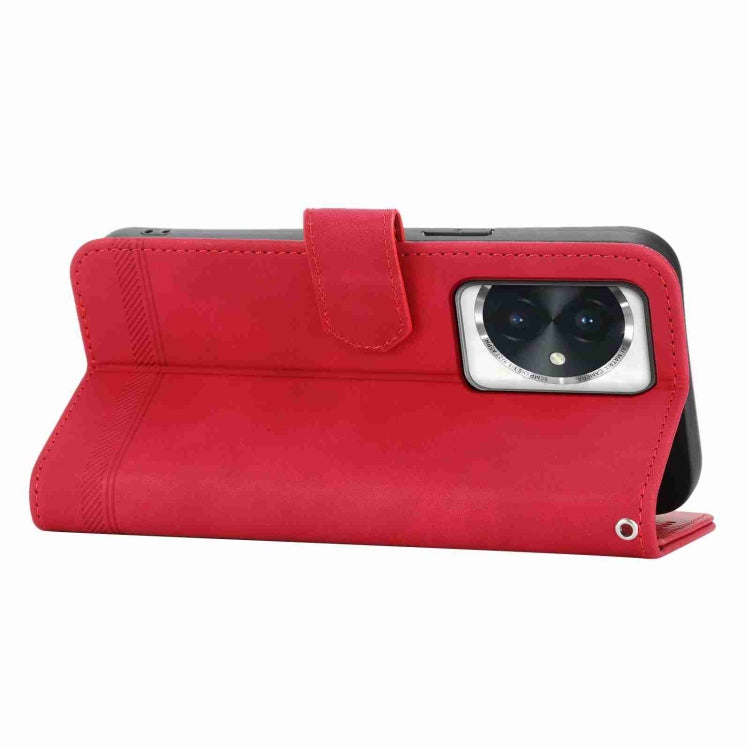 For Honor 100 Dierfeng Dream Line TPU + PU Leather Phone Case(Red)