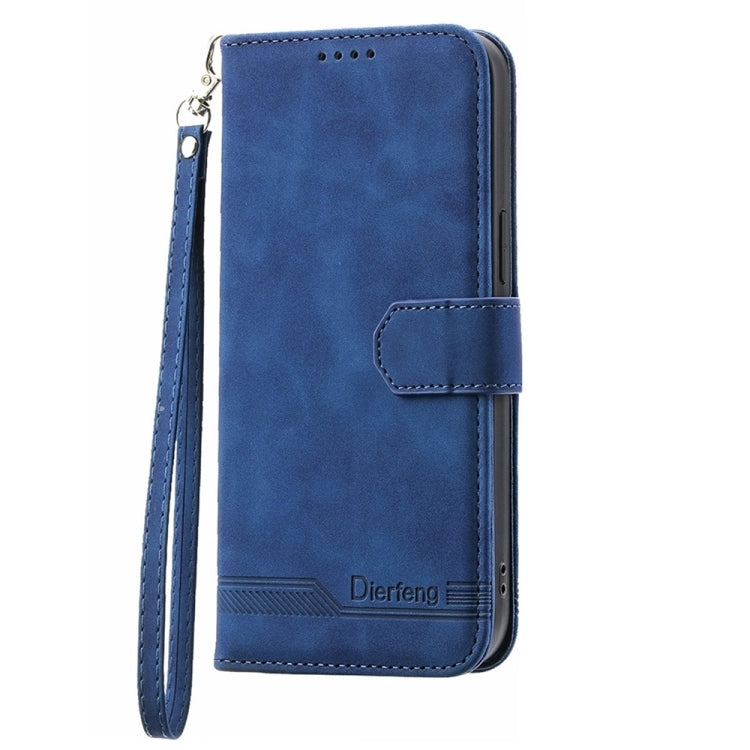 For Honor 100 Dierfeng Dream Line TPU + PU Leather Phone Case(Blue)