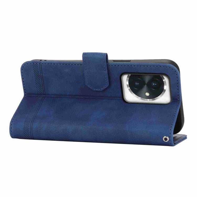 For Honor 100 Dierfeng Dream Line TPU + PU Leather Phone Case(Blue)