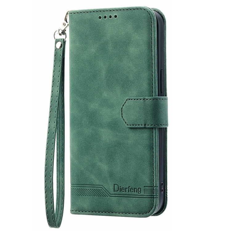For Honor 100 Dierfeng Dream Line TPU + PU Leather Phone Case(Green)