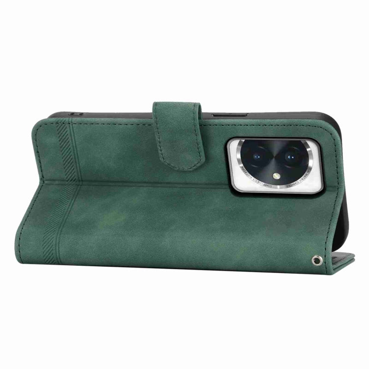 For Honor 100 Dierfeng Dream Line TPU + PU Leather Phone Case(Green)