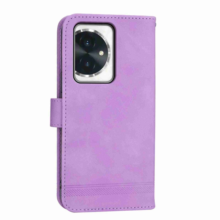 For Honor 100 Dierfeng Dream Line TPU + PU Leather Phone Case(Purple)