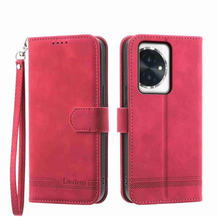 For Honor 100 Pro Dierfeng Dream Line TPU + PU Leather Phone Case(Red)