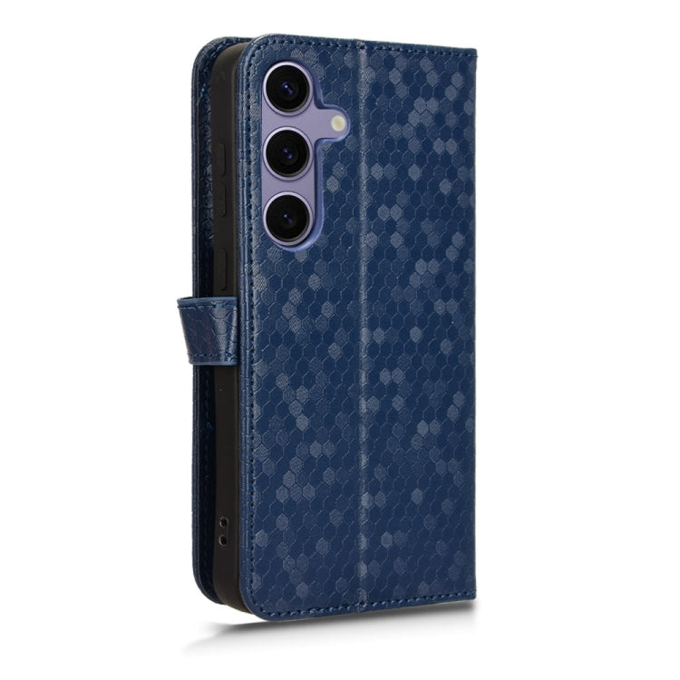For Samsung Galaxy S24 5G Honeycomb Dot Texture Leather Phone Case(Blue)