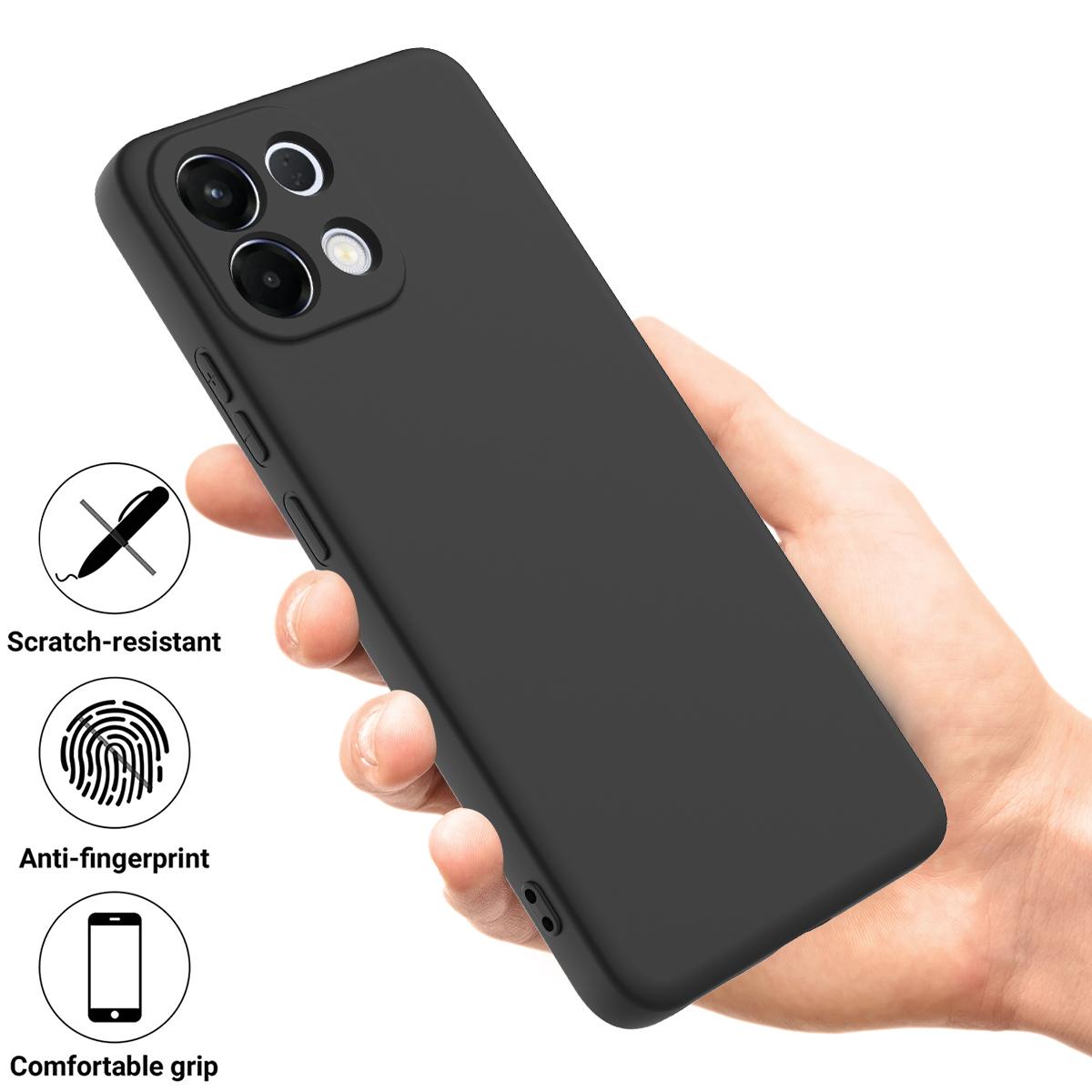 For OPPO K13 5G Solid Color Liquid Silicone Dropproof Full Coverage Phone Case(Black)