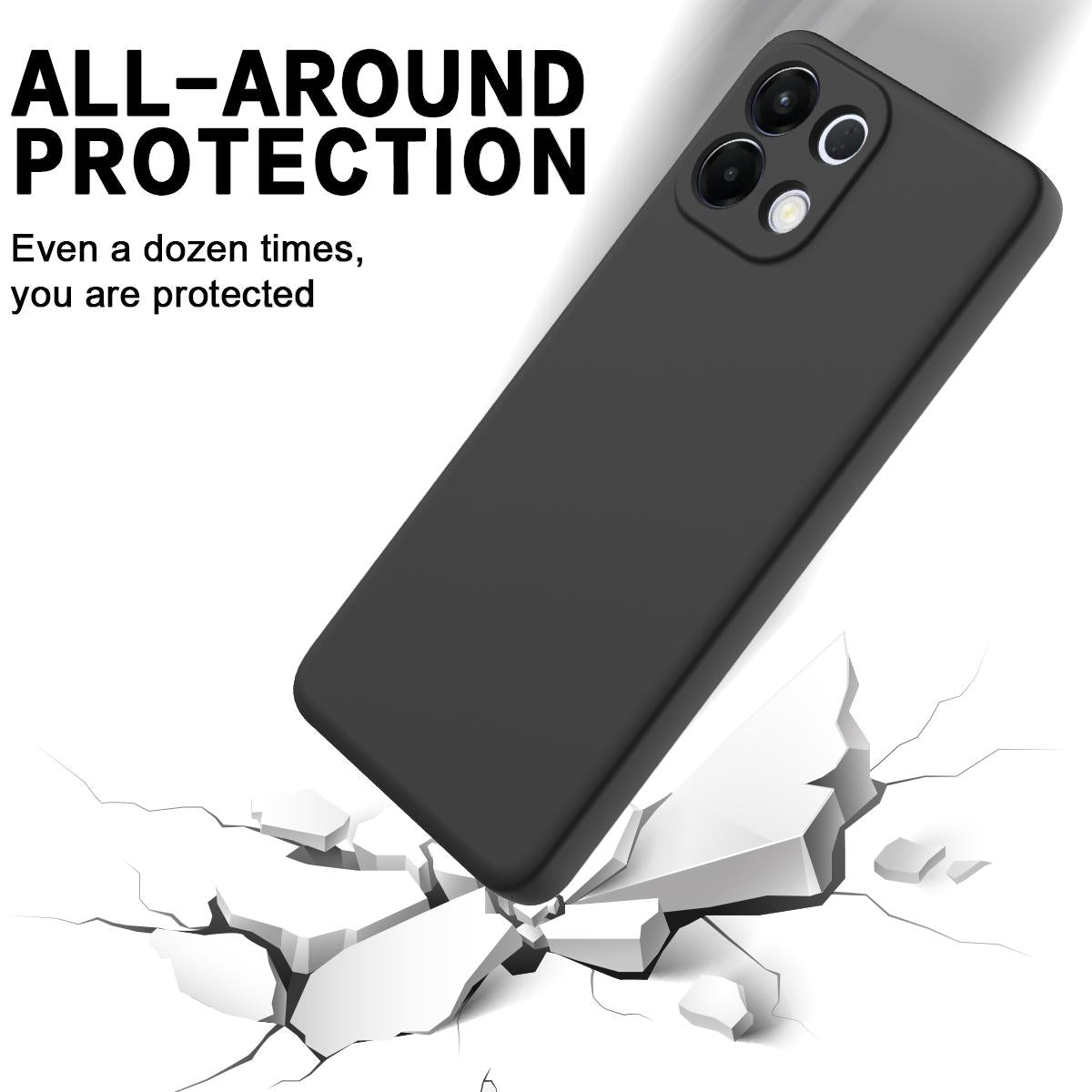 For OPPO K13 5G Solid Color Liquid Silicone Dropproof Full Coverage Phone Case(Black)
