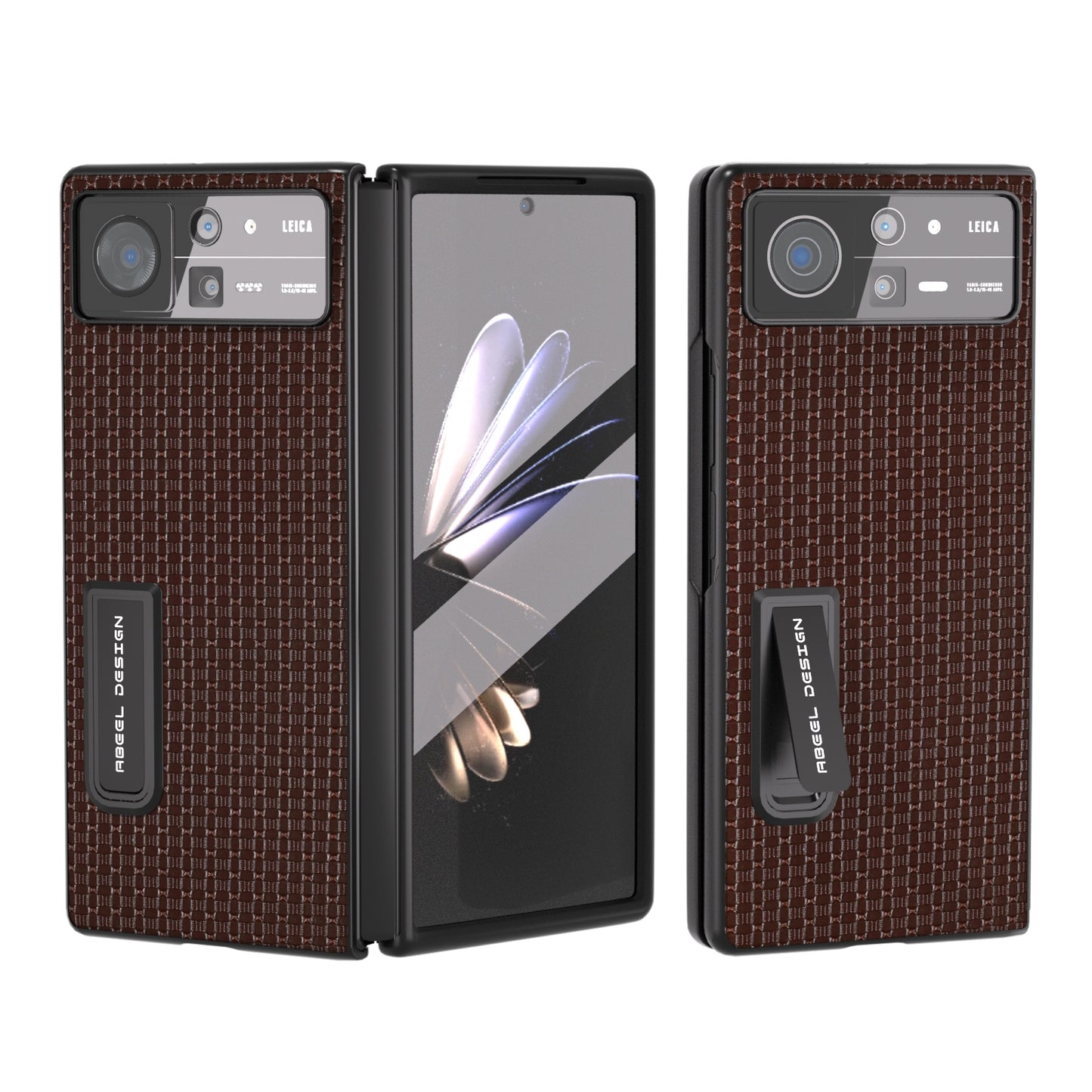 For Xiaomi Mix Fold 2 Integrated Genuine Leather Luxury Series Phone Case with Holder(Coffee)
