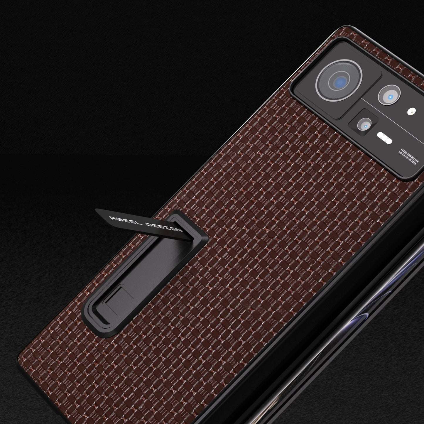 For Xiaomi Mix Fold 2 Integrated Genuine Leather Luxury Series Phone Case with Holder(Coffee)
