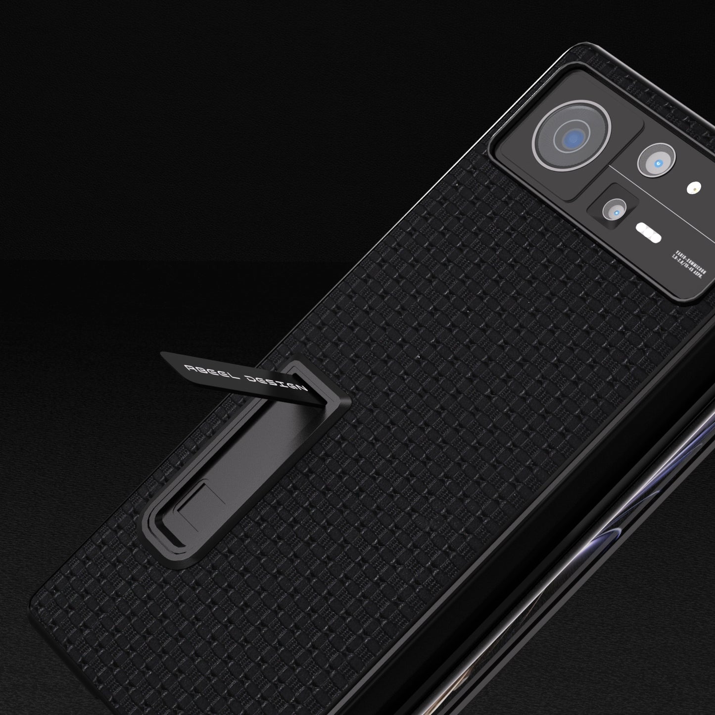 For Xiaomi Mix Fold 2 Integrated Genuine Leather Luxury Series Phone Case with Holder(Black)