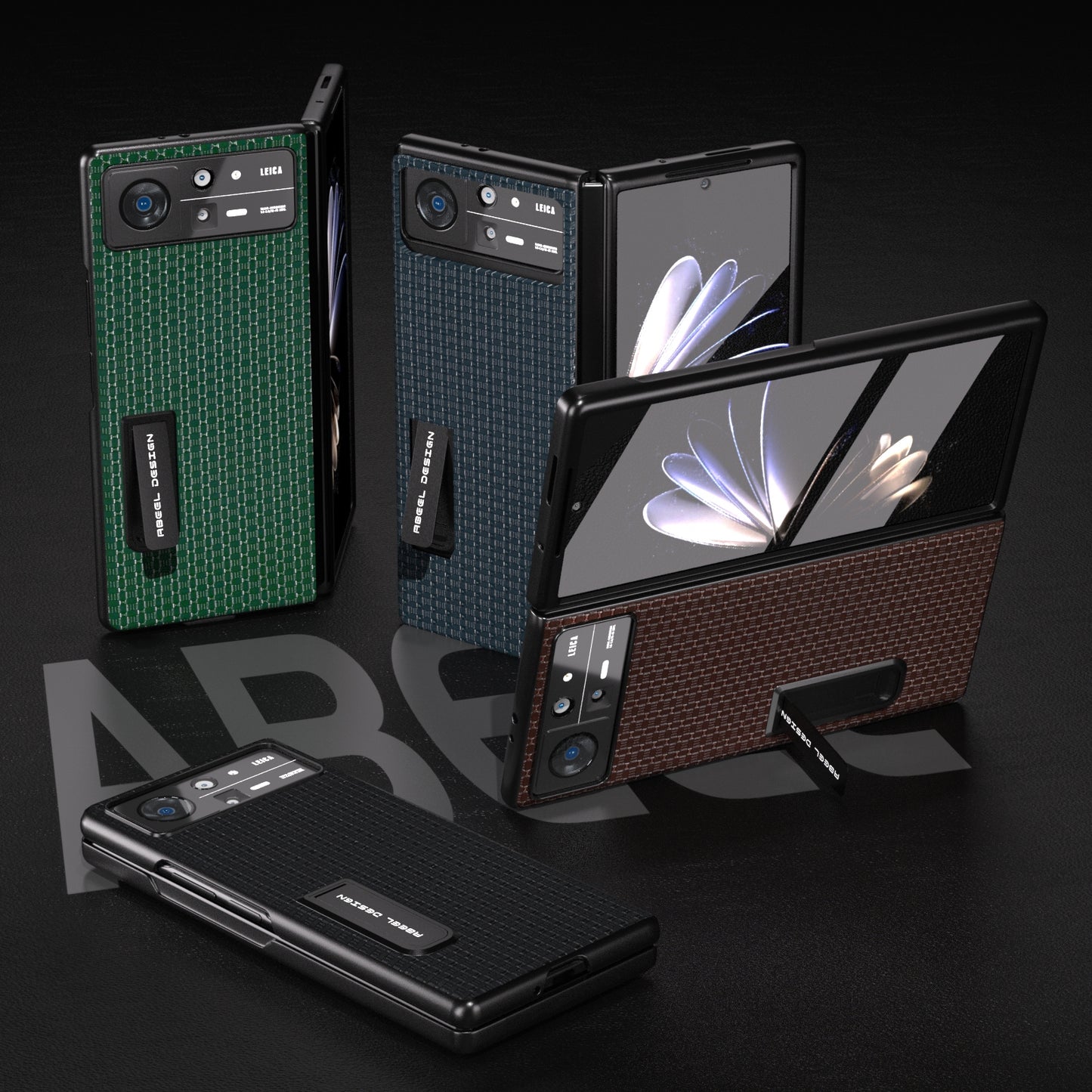 For Xiaomi Mix Fold 2 Integrated Genuine Leather Luxury Series Phone Case with Holder(Black)