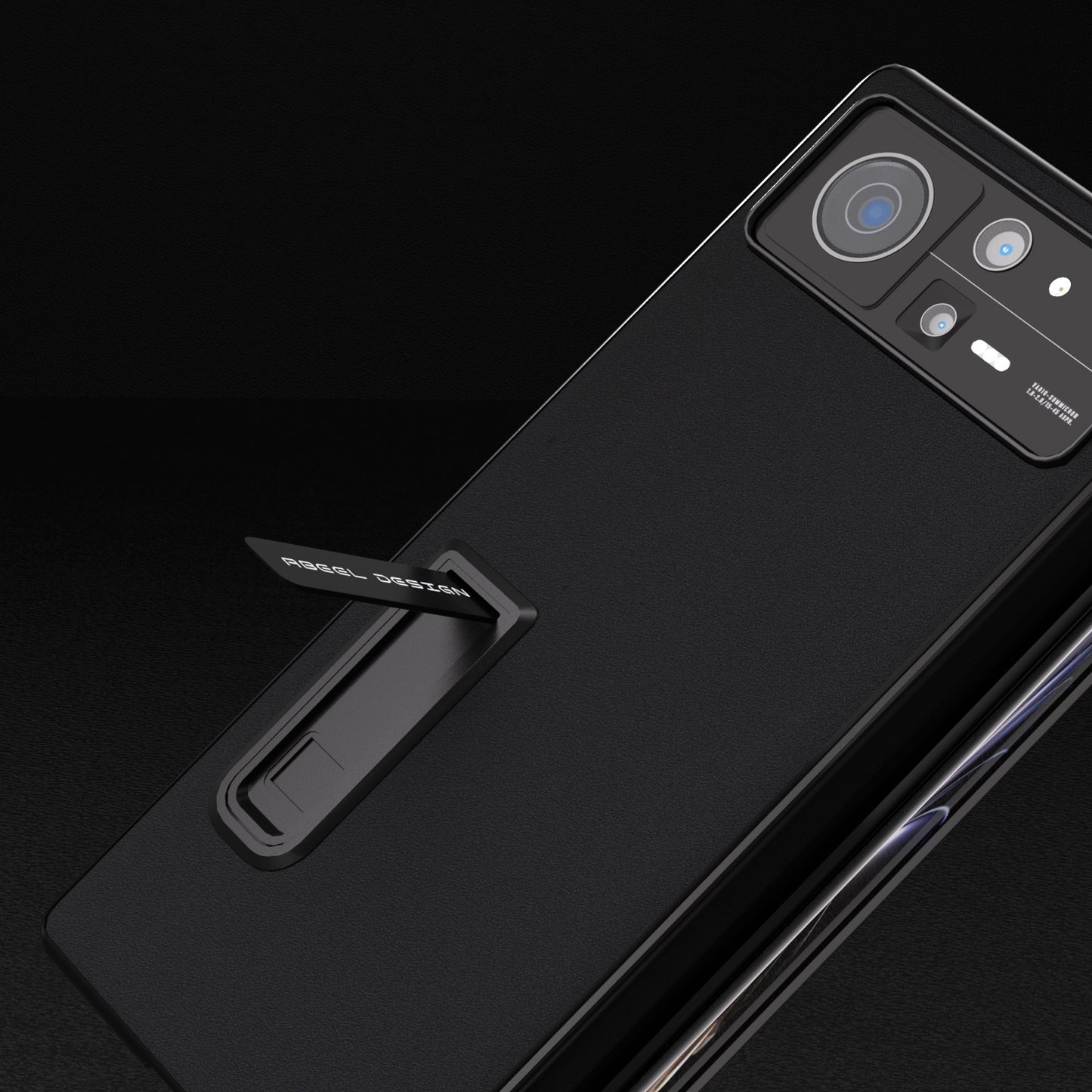 For Xiaomi Mix Fold 2 Integrated Genuine Silky Soft ABEEL Black Edge Phone Case with Holder(Black)