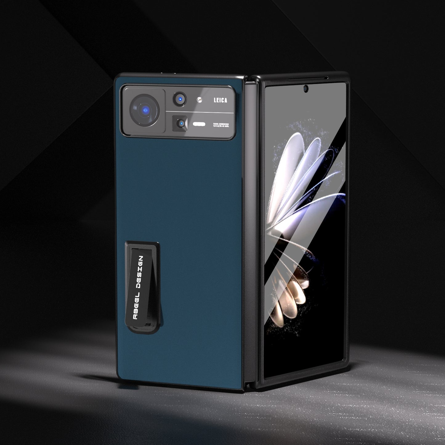 For Xiaomi Mix Fold 2 Integrated Genuine Silky Soft ABEEL Black Edge Phone Case with Holder(Blue)