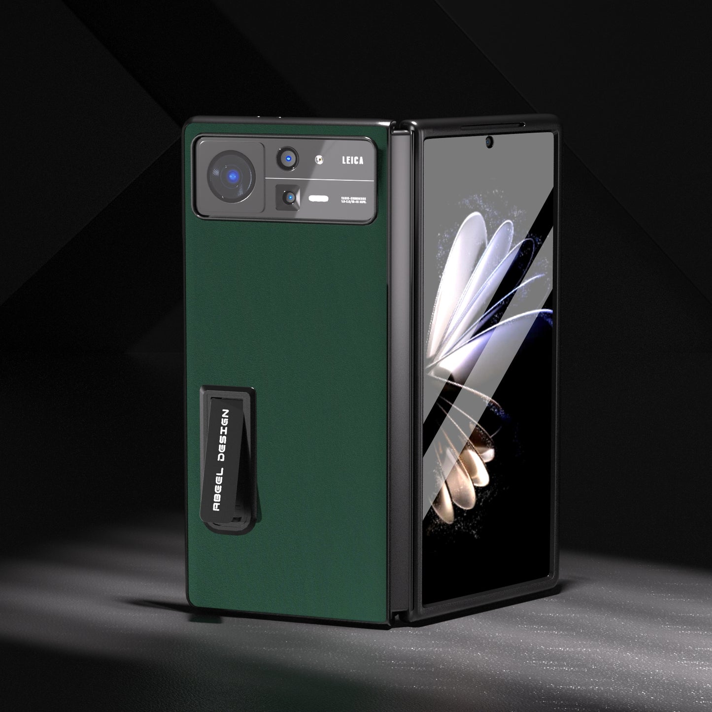 For Xiaomi Mix Fold 2 Integrated Genuine Silky Soft ABEEL Black Edge Phone Case with Holder(Green)