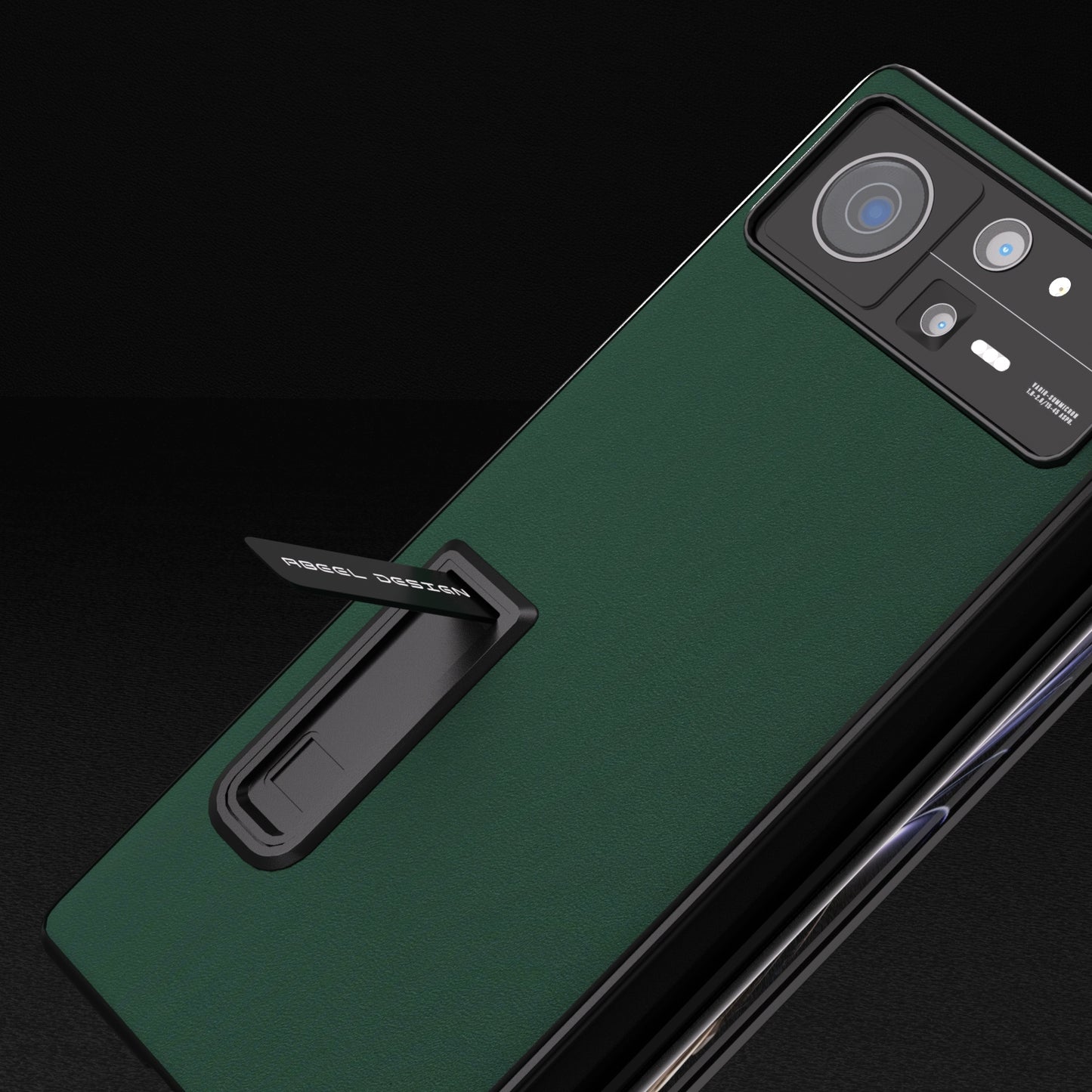 For Xiaomi Mix Fold 2 Integrated Genuine Silky Soft ABEEL Black Edge Phone Case with Holder(Green)