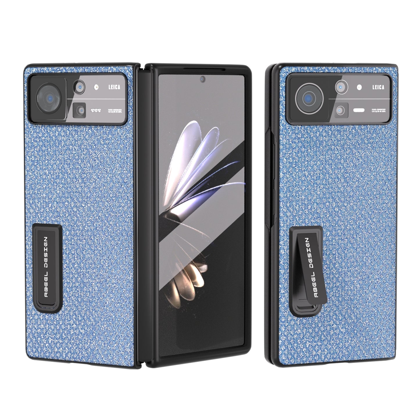 For Xiaomi Mix Fold 2 Integrated Diamond Series Black Edge Phone Case with Holder(Sapphire Blue)