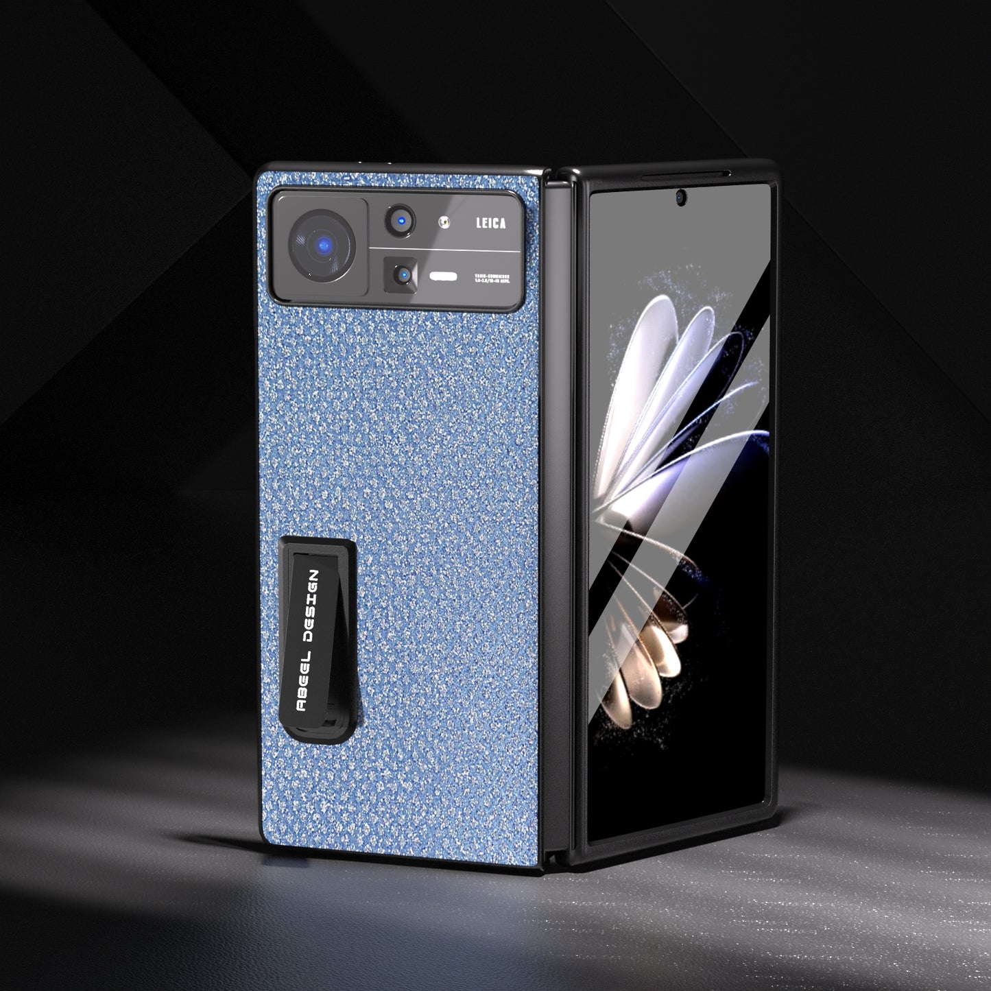 For Xiaomi Mix Fold 2 Integrated Diamond Series Black Edge Phone Case with Holder(Sapphire Blue)