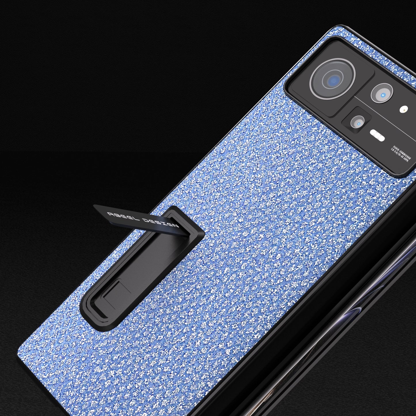 For Xiaomi Mix Fold 2 Integrated Diamond Series Black Edge Phone Case with Holder(Sapphire Blue)