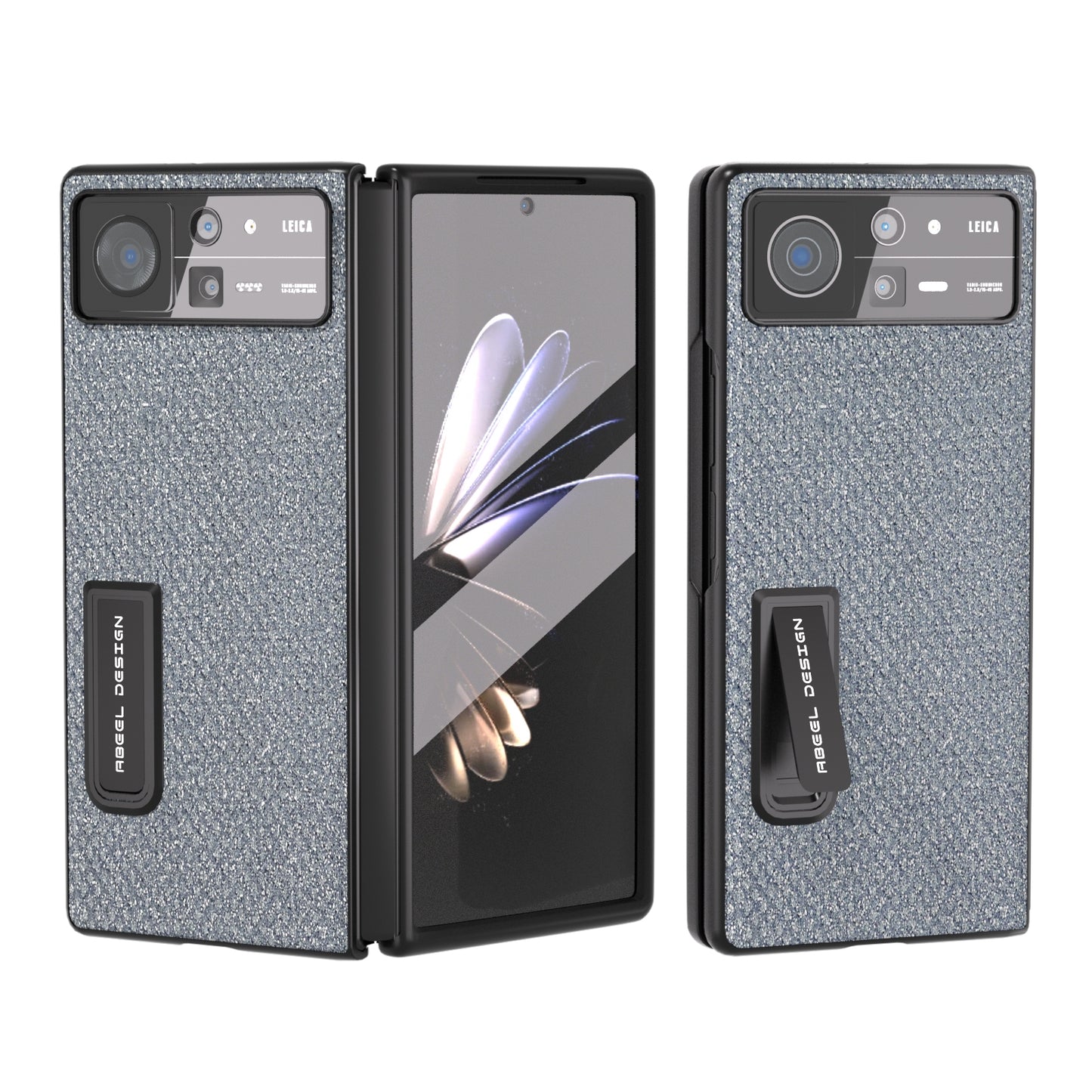 For Xiaomi Mix Fold 2 Integrated Diamond Series Black Edge Phone Case with Holder(Black)