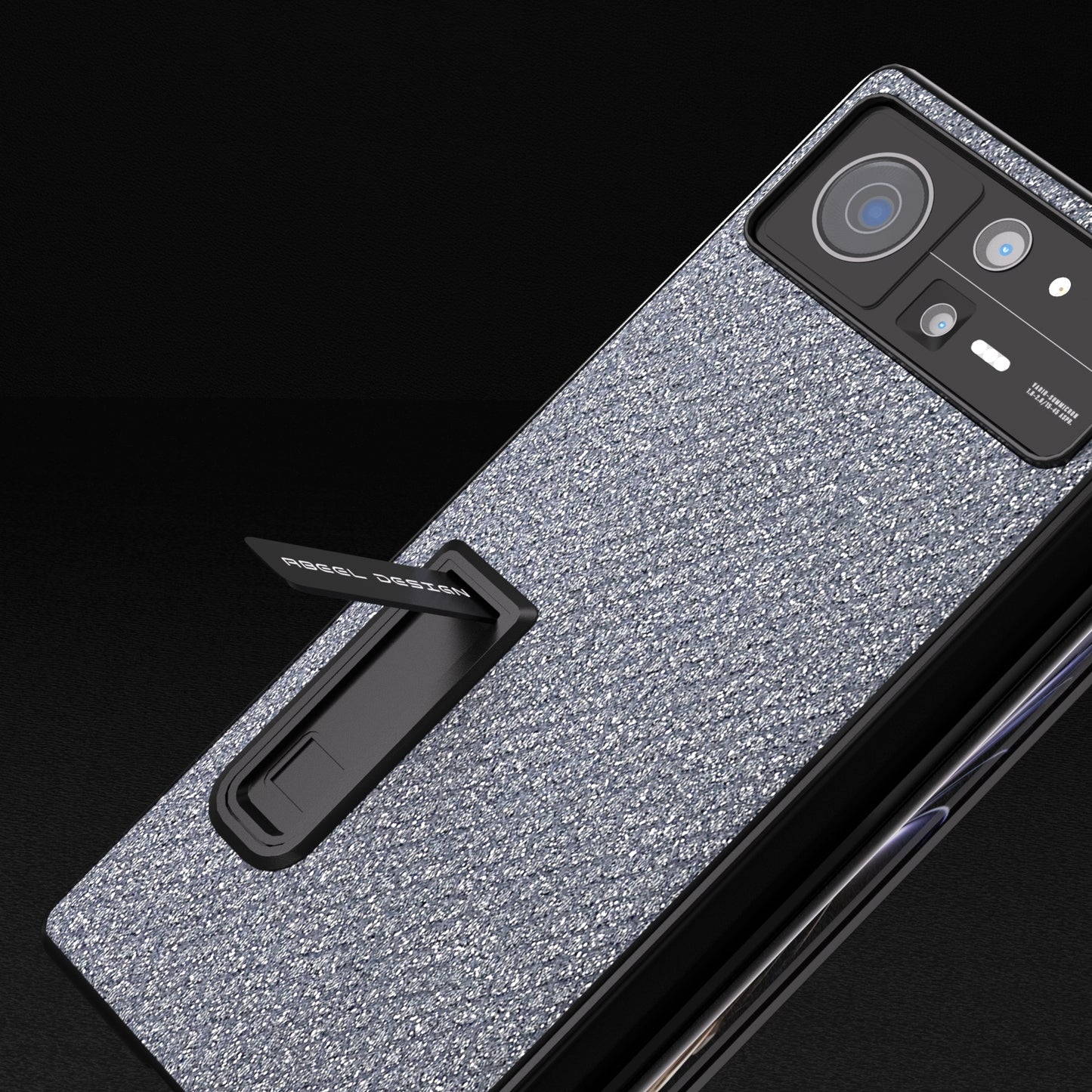 For Xiaomi Mix Fold 2 Integrated Diamond Series Black Edge Phone Case with Holder(Black)