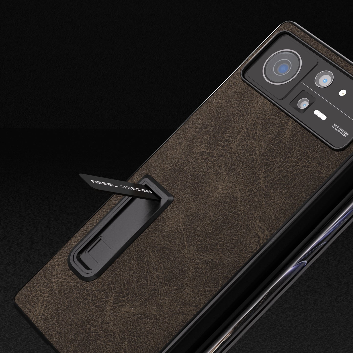 For Xiaomi Mix Fold 2 Integrated Dream Litchi Texture PU Phone Case with Holder(Khaki)