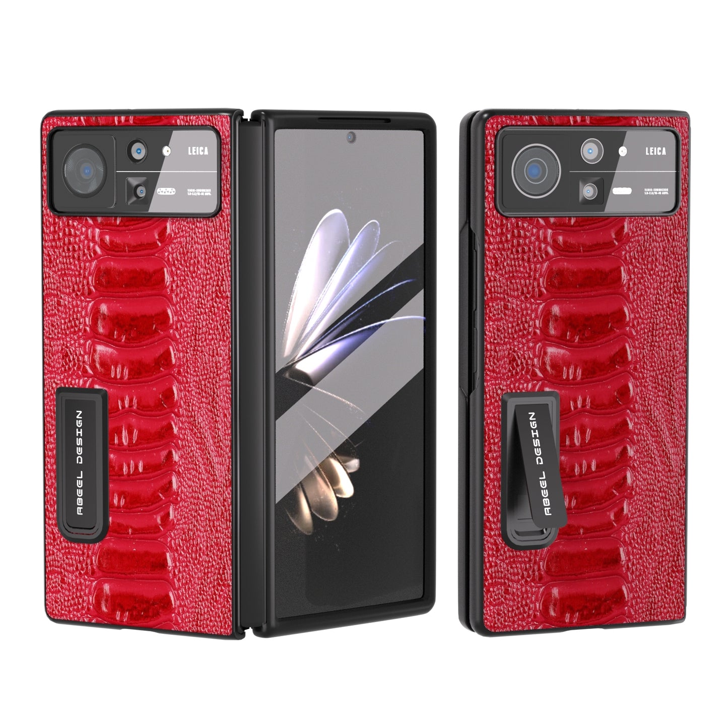 For Xiaomi Mix Fold 2 Integrated Genuine Leather Weilai Series Phone Case with Holder(Red)