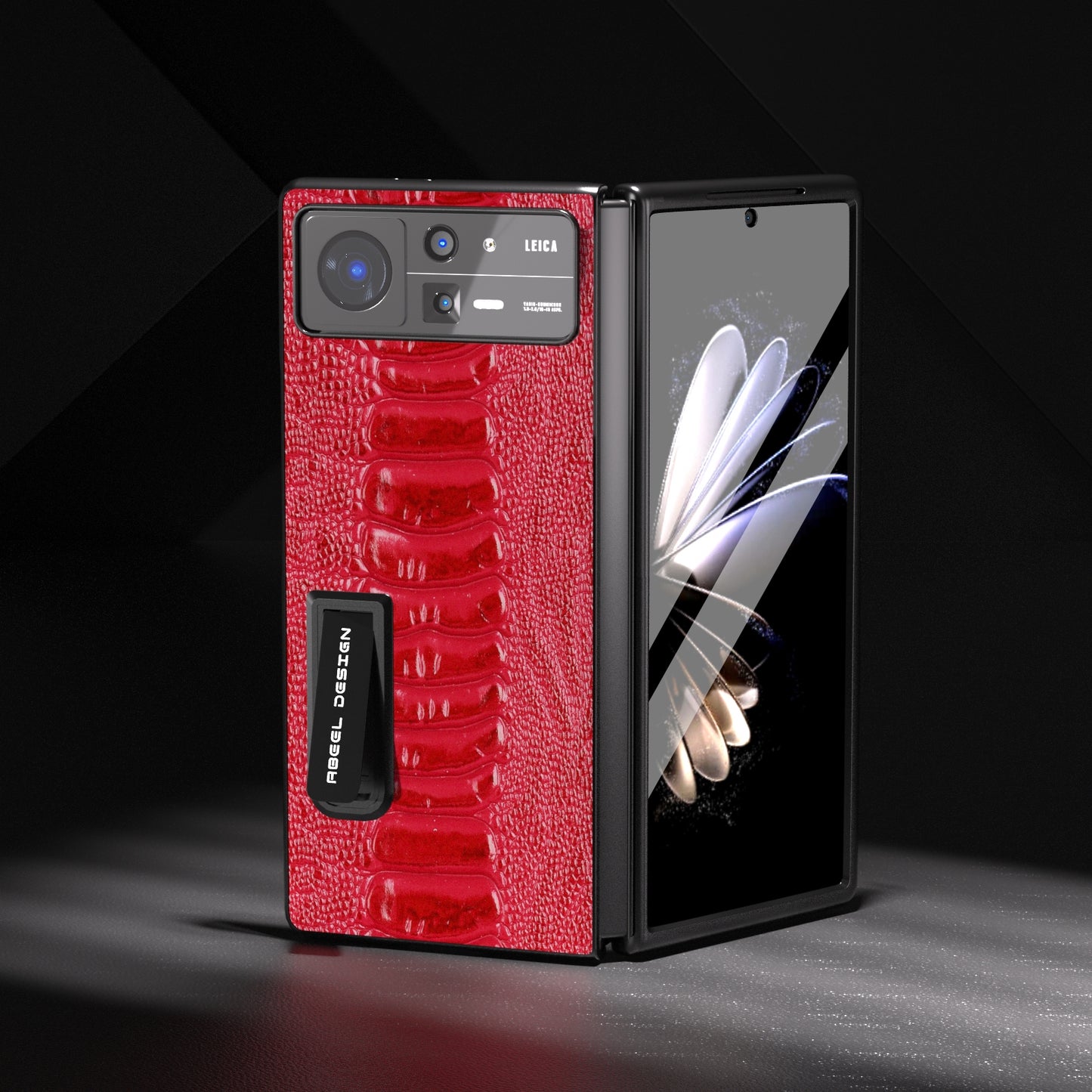 For Xiaomi Mix Fold 2 Integrated Genuine Leather Weilai Series Phone Case with Holder(Red)