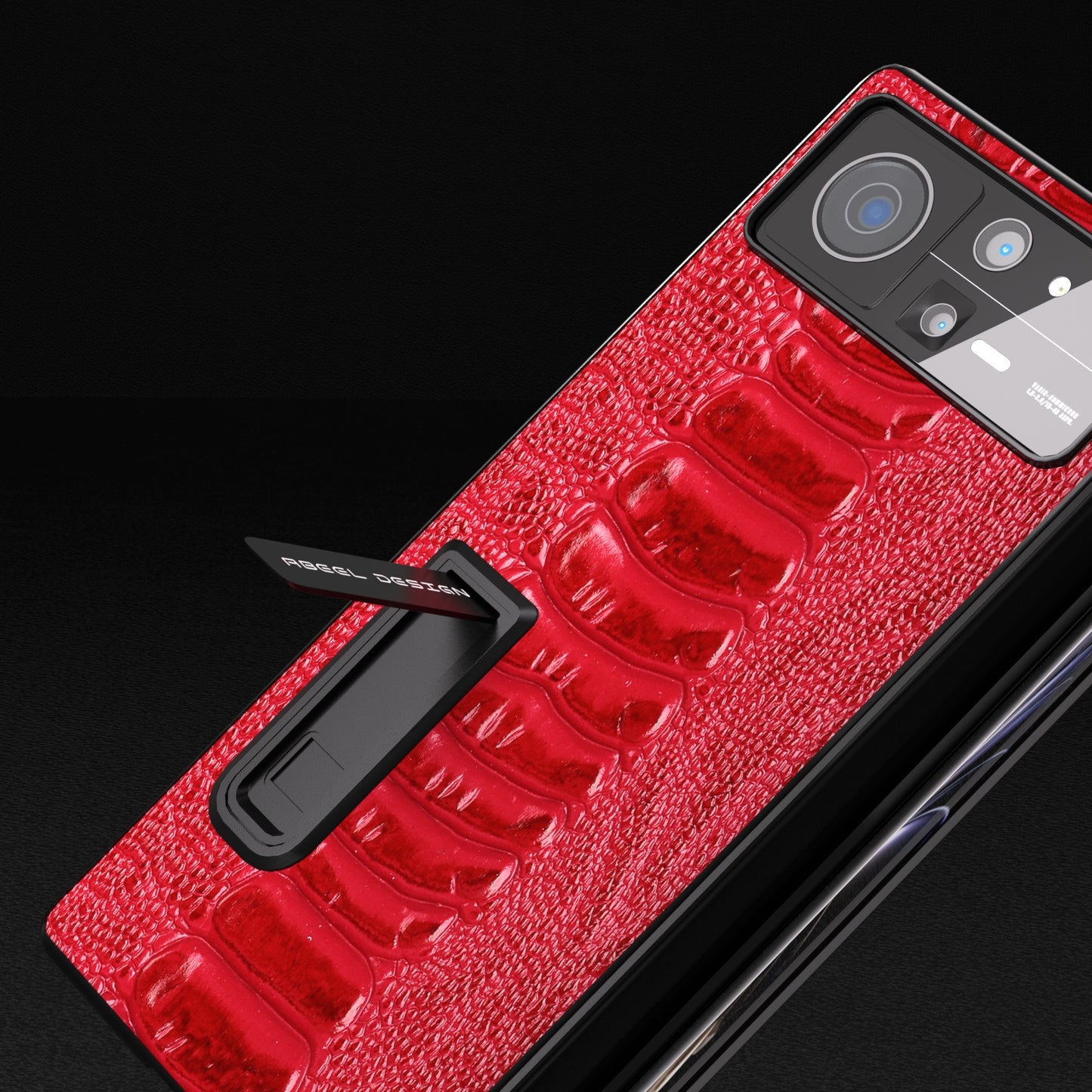 For Xiaomi Mix Fold 2 Integrated Genuine Leather Weilai Series Phone Case with Holder(Red)