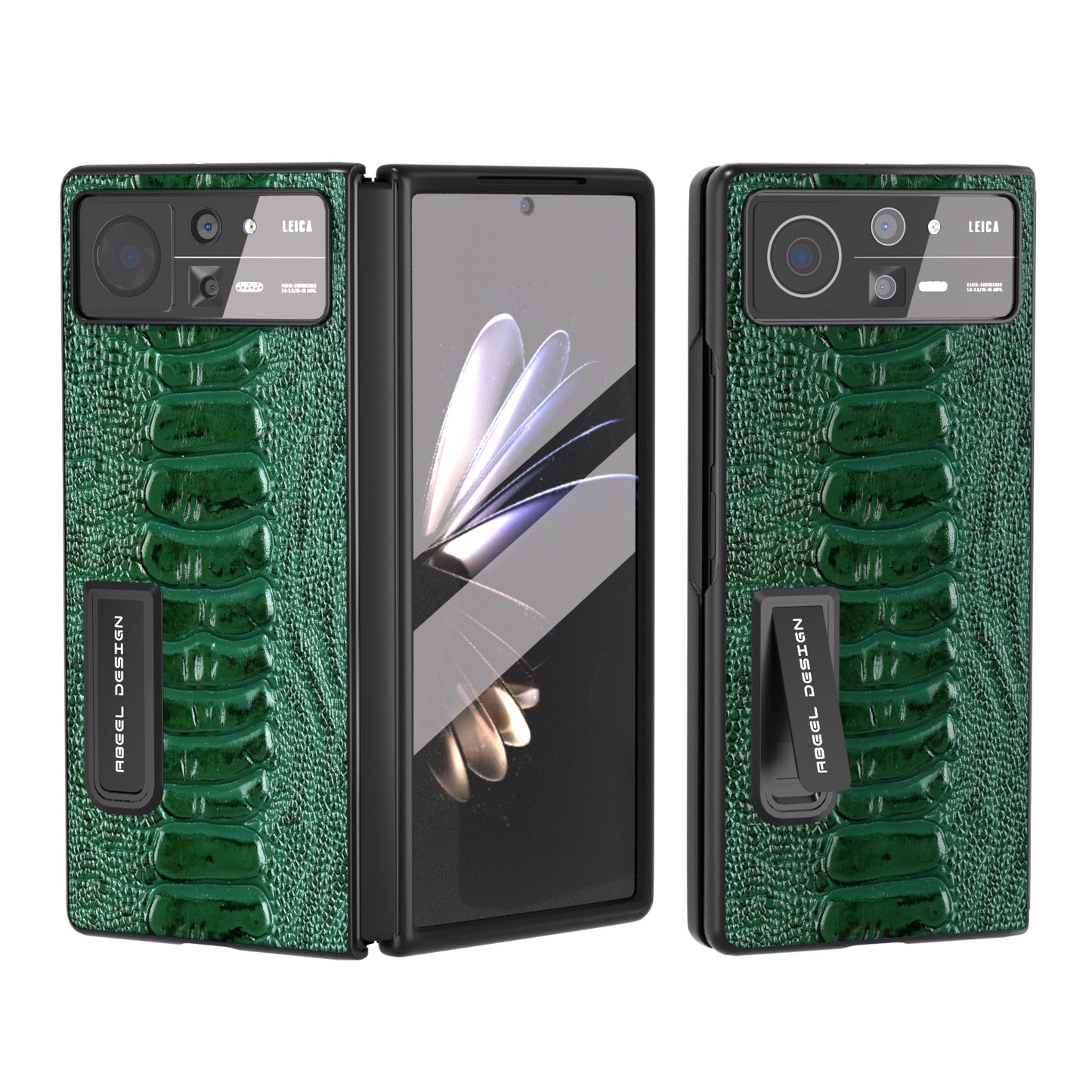 For Xiaomi Mix Fold 2 Integrated Genuine Leather Weilai Series Phone Case with Holder(Green)