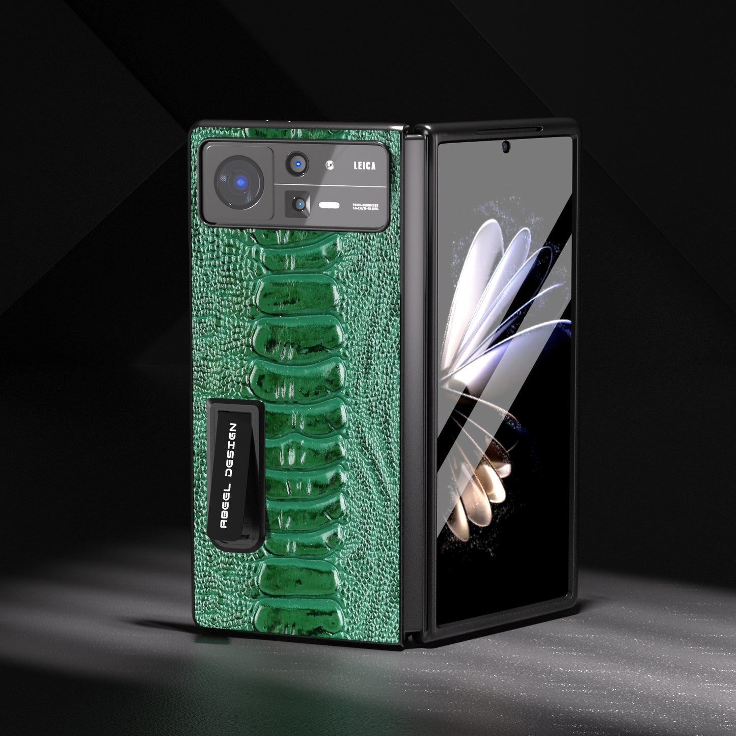 For Xiaomi Mix Fold 2 Integrated Genuine Leather Weilai Series Phone Case with Holder(Green)