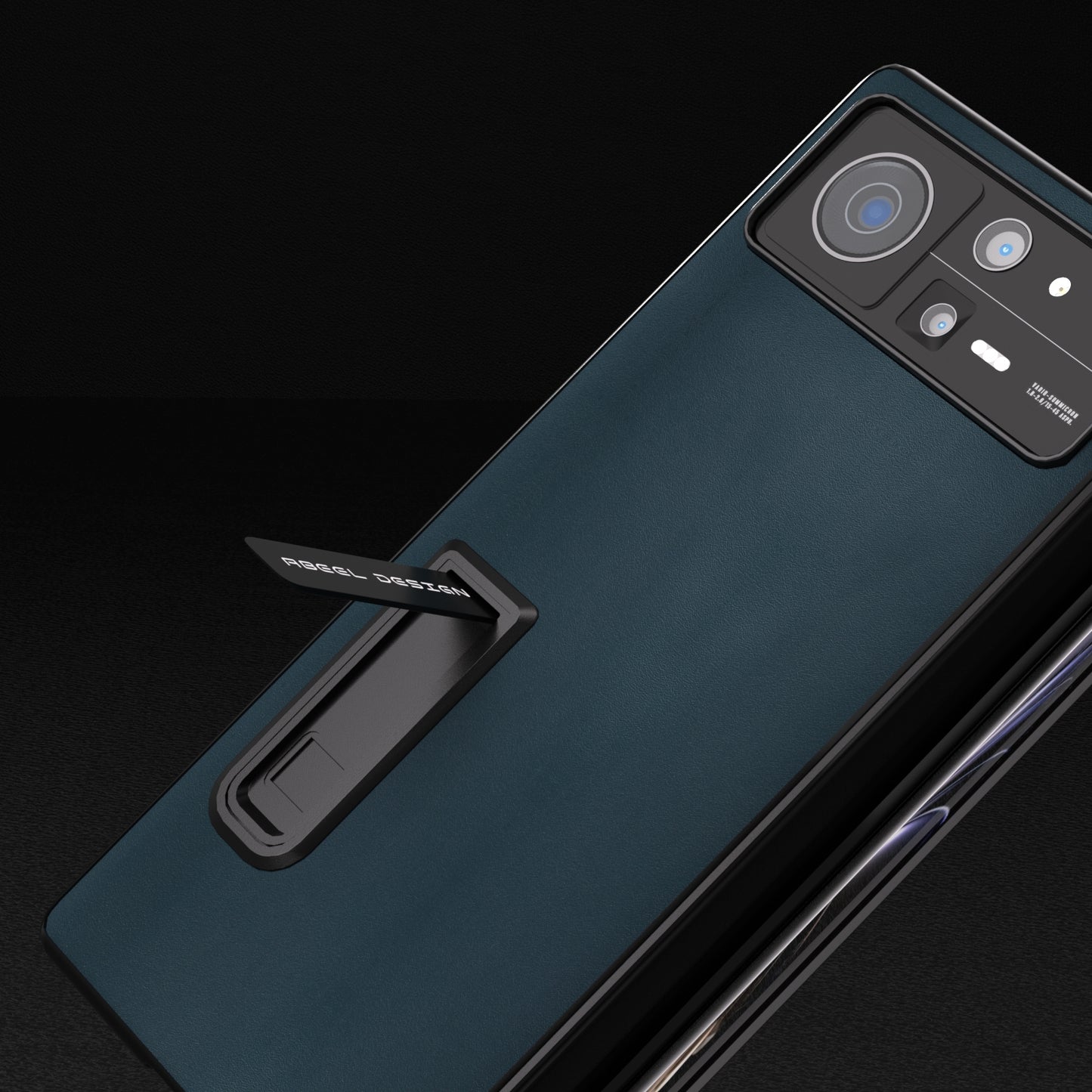 For Xiaomi Mix Fold 2 Integrated Genuine Leather Xiaoya Series Phone Case with Holder(Dark Green)