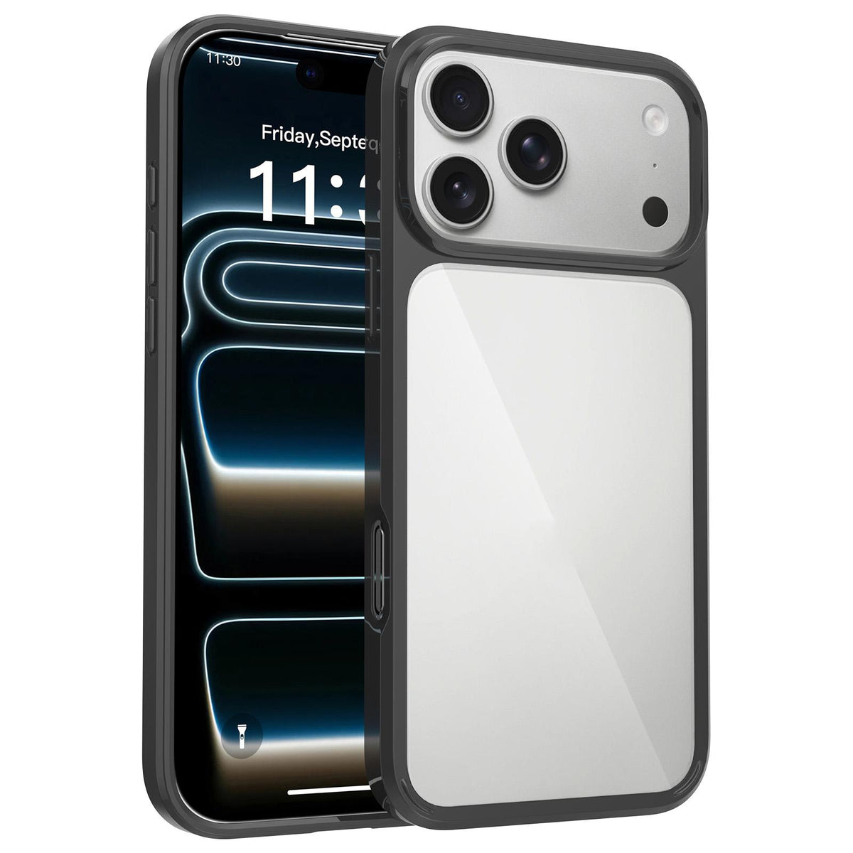 Compatible with iPhone 18 Pro Max Scratchproof Acrylic 1.5mm Phone Case - Black