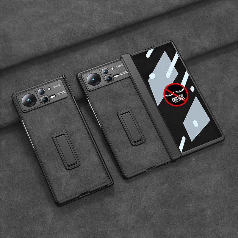 For Xiaomi Mix Fold 2 GKK Integrated Peep-proof Fold Full Coverage Leather Phone Case with Holder(Black)