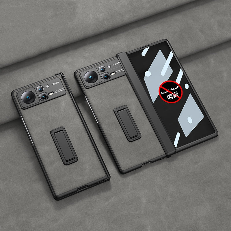 For Xiaomi Mix Fold 2 GKK Integrated Peep-proof Fold Full Coverage Leather Phone Case with Holder(Grey)