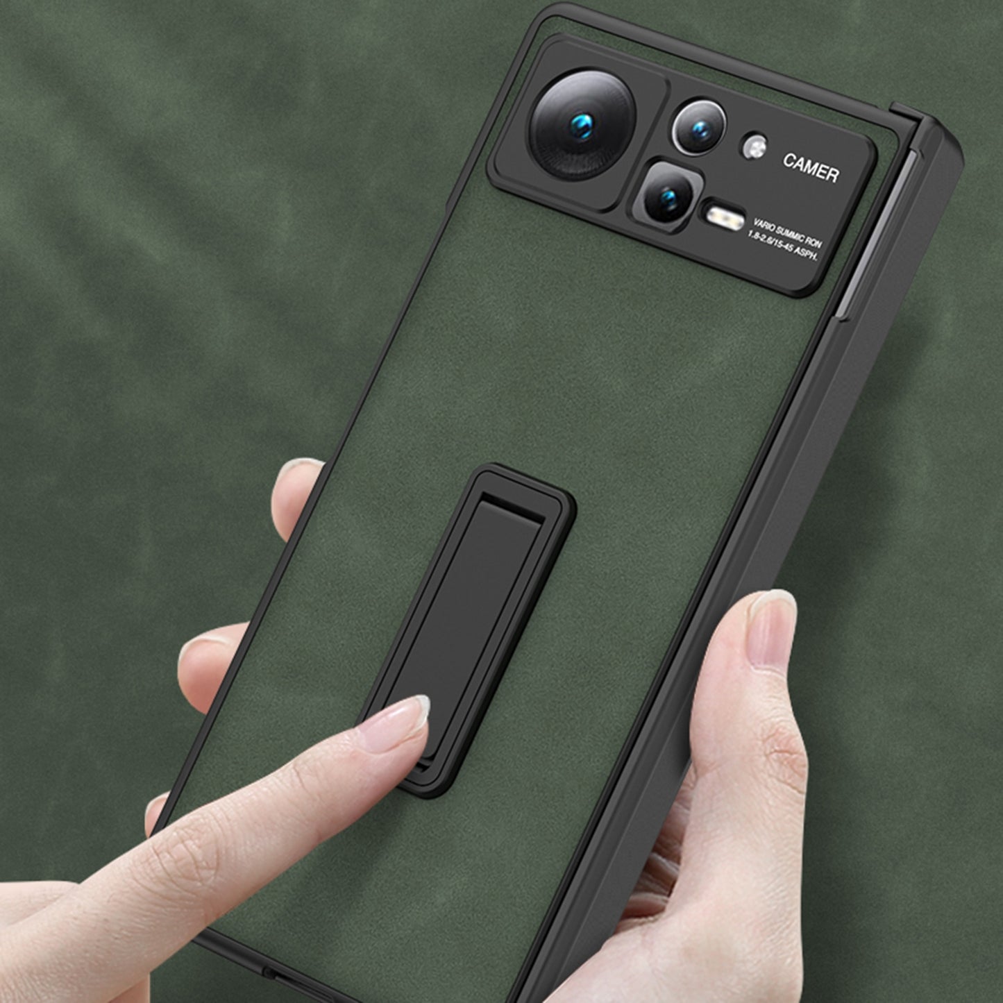 For Xiaomi Mix Fold 2 GKK Integrated Peep-proof Fold Full Coverage Leather Phone Case with Holder(Grey)