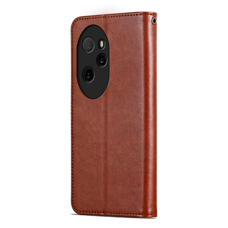 For Honor 100 Pro AZNS Sheepskin Texture Flip Leather Phone Case(Brown)