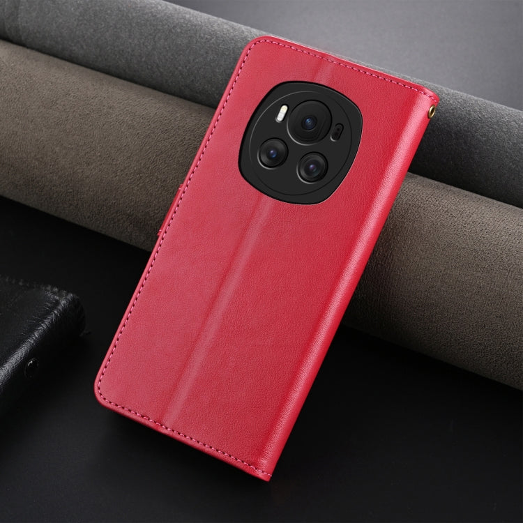 For Honor Magic6 AZNS Sheepskin Texture Flip Leather Phone Case(Red)