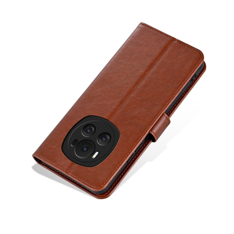 For Honor Magic6 AZNS Sheepskin Texture Flip Leather Phone Case(Brown)