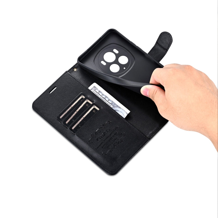 For Honor Magic6 Pro AZNS Sheepskin Texture Flip Leather Phone Case(Black)