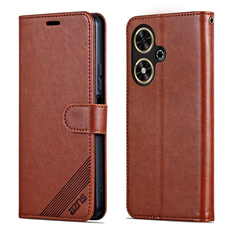 For Honor Play 50 / 50m 5G AZNS Sheepskin Texture Flip Leather Phone Case(Brown)