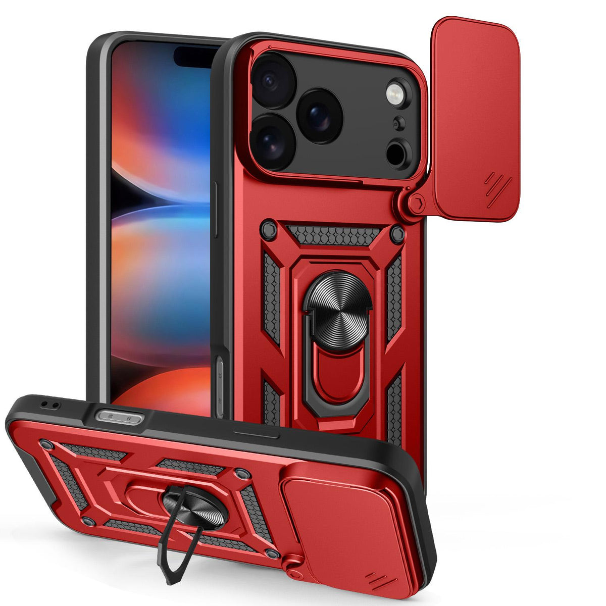 Compatible with iPhone 18 Pro Max Sliding Camera Cover Design TPU+PC Phone Case - Red
