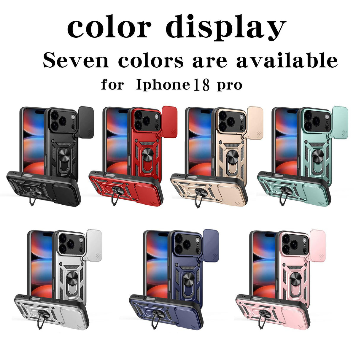 Compatible with iPhone 18 Pro Sliding Camera Cover Design TPU+PC Phone Case - Red