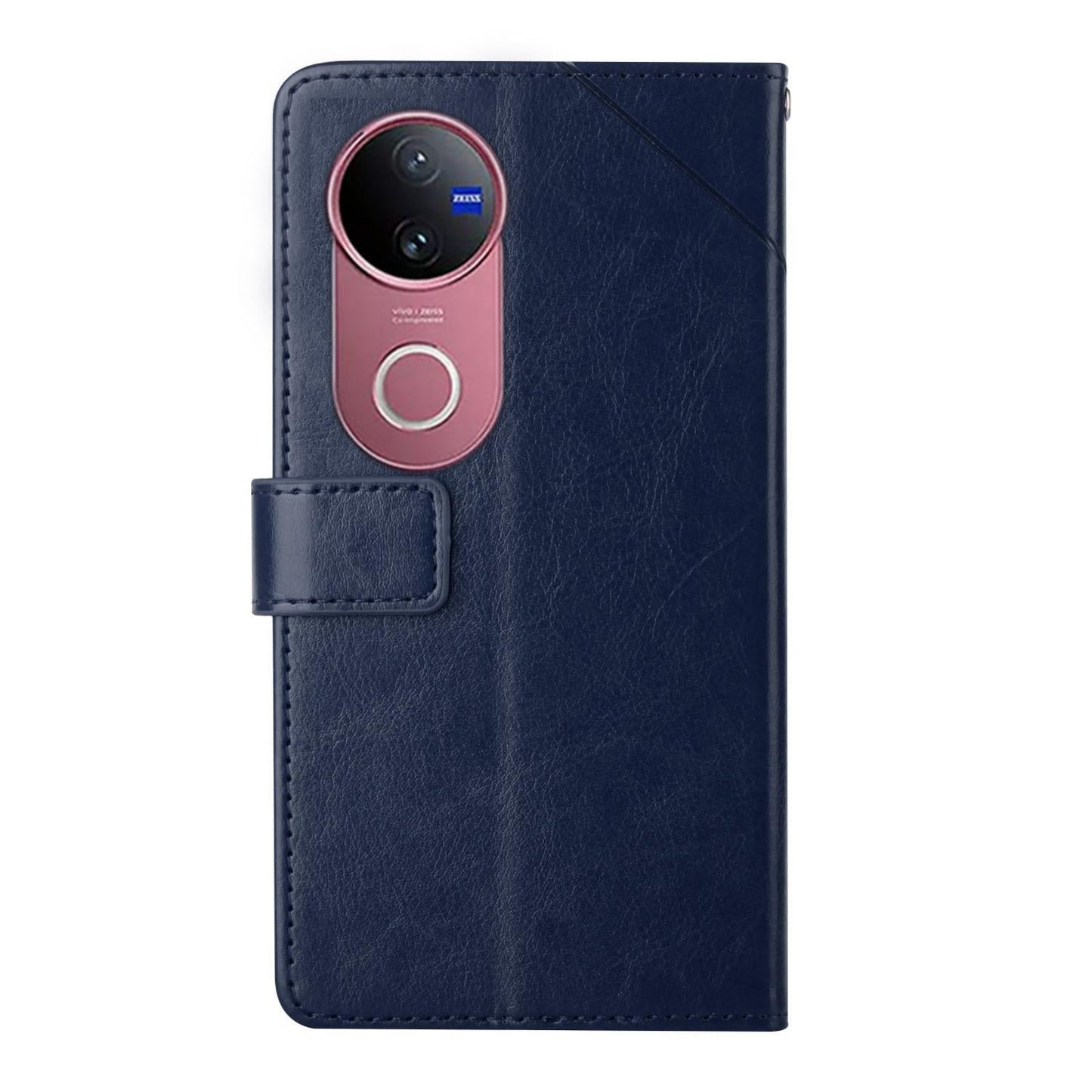For vivo V50 5G Global HT01 Y-shaped Pattern Flip Leather Phone Case(Blue)