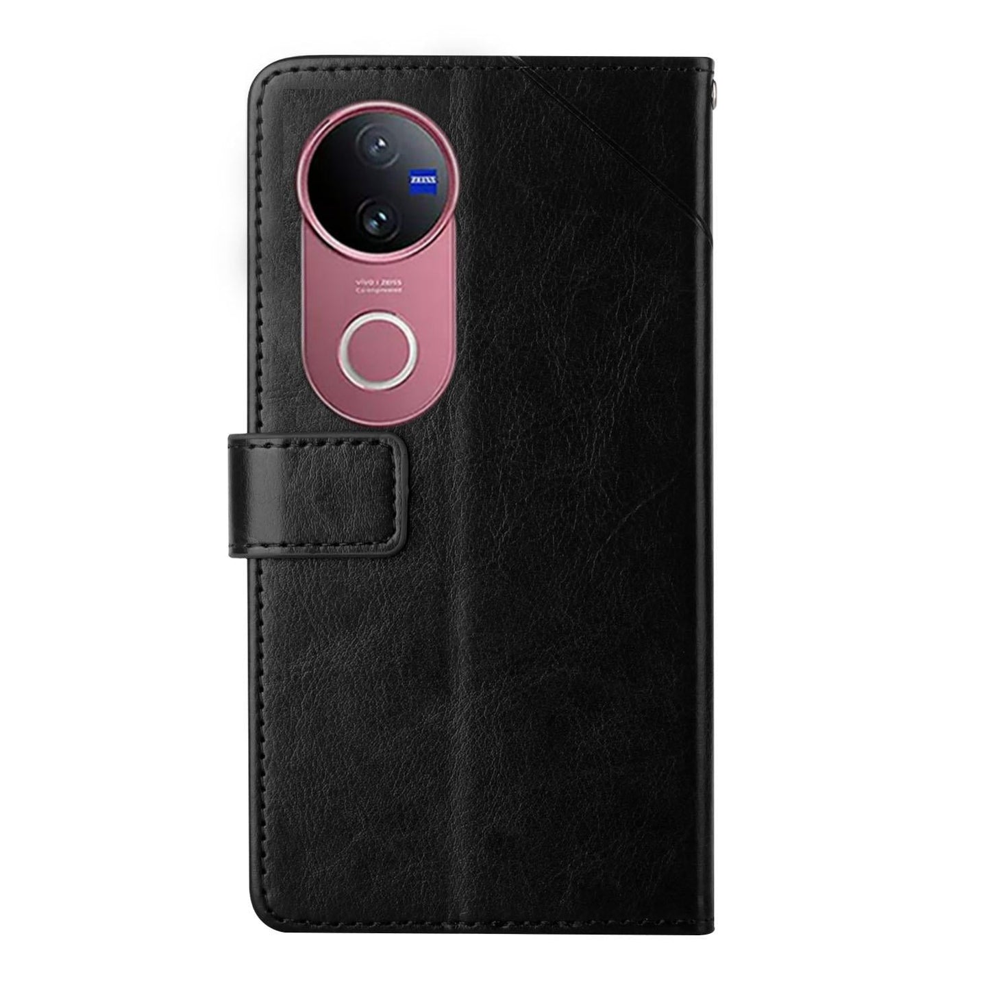 For vivo V50 5G Global HT01 Y-shaped Pattern Flip Leather Phone Case(Black)