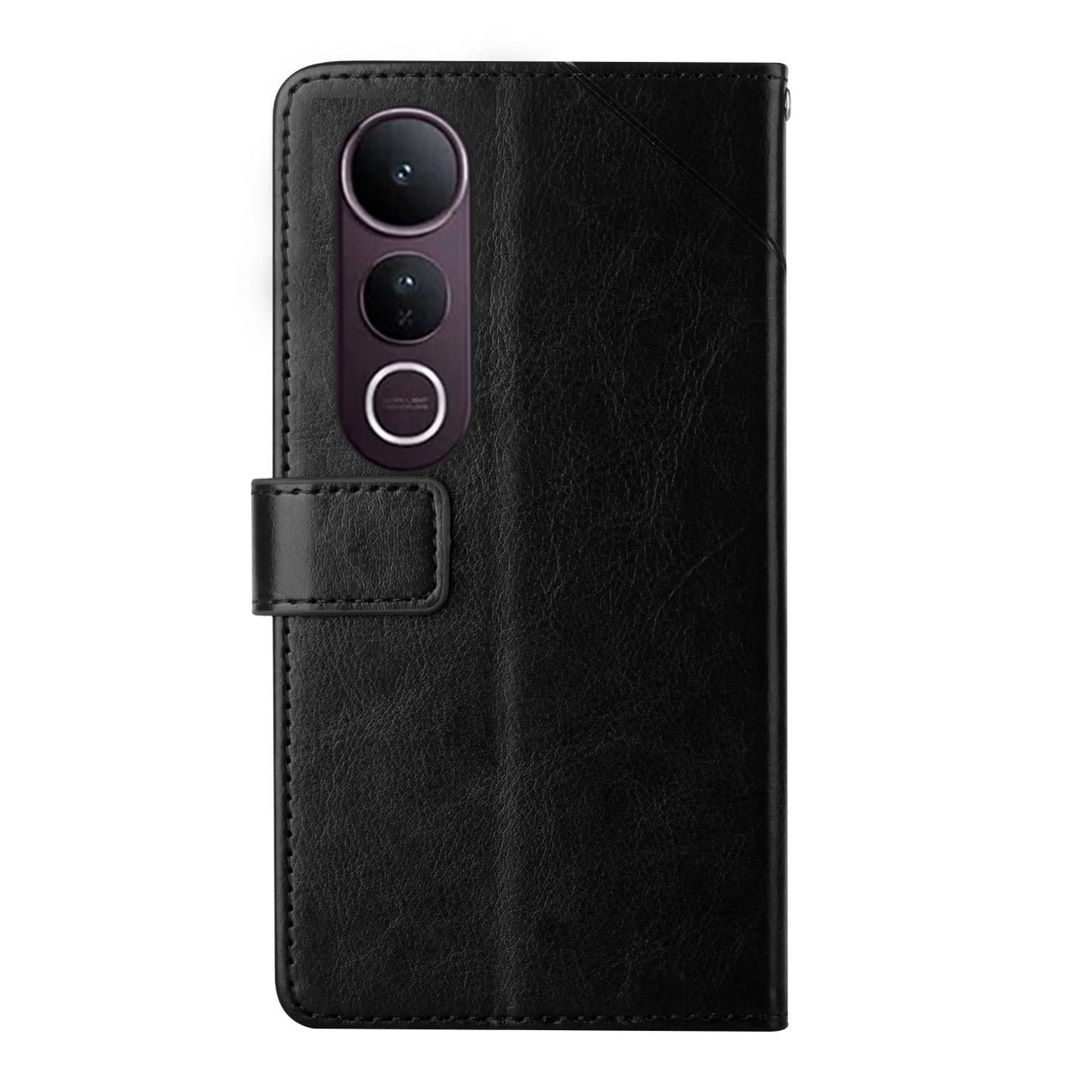 For vivo V50 Lite 5G HT01 Y-shaped Pattern Flip Leather Phone Case(Black)