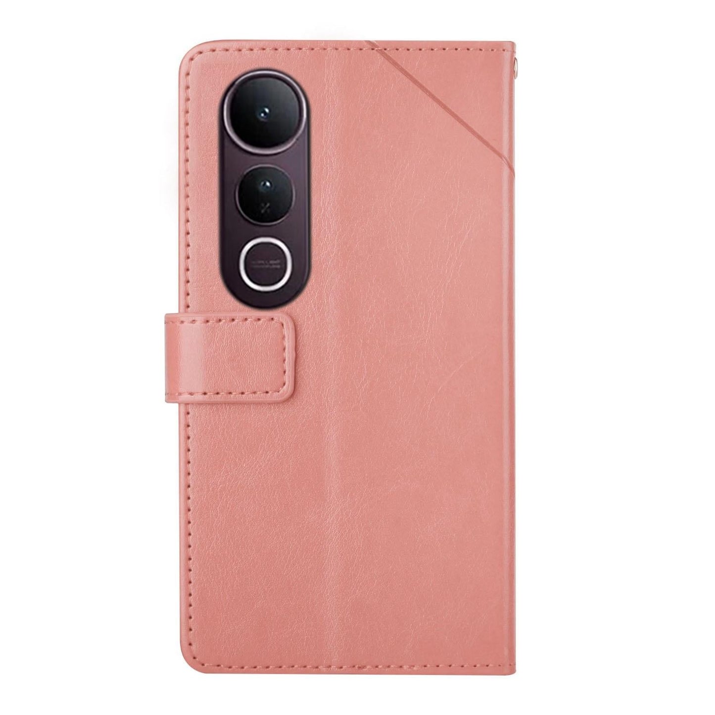For vivo V50 Lite 5G HT01 Y-shaped Pattern Flip Leather Phone Case(Pink)