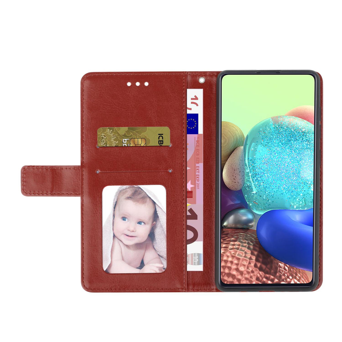 Compatible with iPhone 18 Pro Max & 17 Pro Max HT01 Y-shaped Pattern Flip Leather Phone Case - Brown