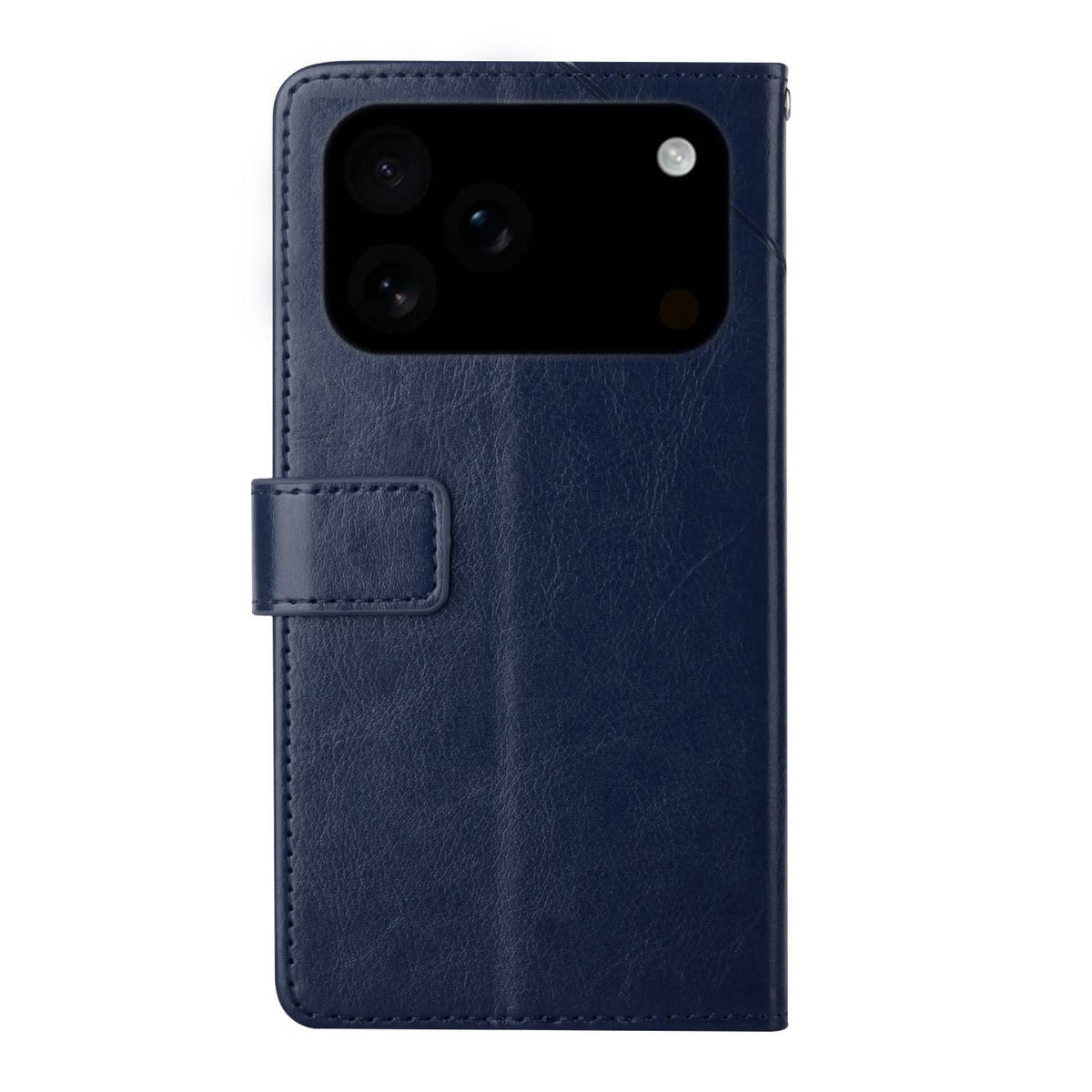 Compatible with iPhone 18 Pro Max & 17 Pro Max HT01 Y-shaped Pattern Flip Leather Phone Case - Blue